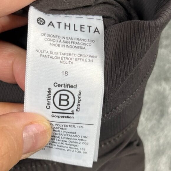 Athleta Pants Womens 18 Performance Nolita Slim Tapered Crop Pants Brown Jogger - Picture 2 of 9